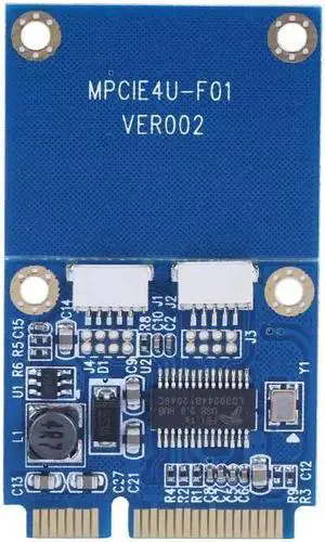 Mini PCI-E to Dual USB Adapter PCIe to 5 Pin 2 Ports USB2.0 Converter Card for USB Wi-Fi network card
