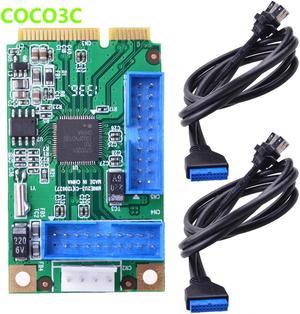 Mini PCIe to 4 USB 3.0 Ports Card mini PCI express to Dual 19Pin 20 Pin header 19P USB female header to 2 USB3.0 spiltter cable