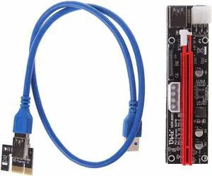 4pin 6pin SATA Power PCI Express 16X Slot Riser Card USB 3.0 PCI-E 1x to 16x PCIE Riser for Bitcoin BTC Miner Mining