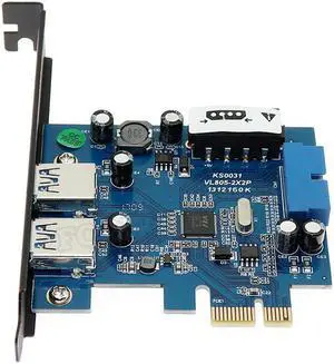 2 Ports USB3.0 To USB3.0 Slot PCI-E PCIE PCI Express 1X To 4X Extender Expansion Host Card 20pin 19 pin usb 3.0 pci-e adapter