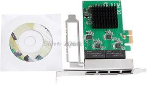 10/100/1000M PCI-E PCI Express to 4x Gigabit Card 4 Port Ethernet Network Adapter