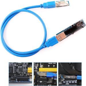 PCIE X1 Extension Card PCI-E X1 & 15-Pin SATA Interface Adapter Plate with USB 3.0 60cm Extension Cable