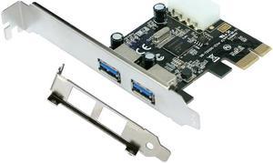 2-Port SuperSpeed USB 3.0 PCI-E PCIE PCI Express 4-pin IDE Connector Adapter usb3.0 Add On Card With Low Profile