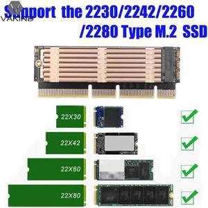 1U 2U Server M.2 NVMe NGFF Key M SSD to PCI-E PCI Express X16 X8 X4 Adapter Extender Card Board with Heat Radiator