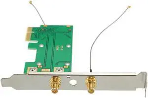120mmX70mmX17mm Mini Wireless WIFI Mini PCI-E Card To PCI-E Wlan Adapter Expansion Network Card 2 Antenna For Desktop
