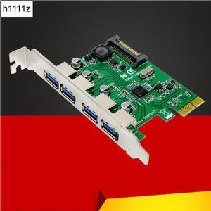4 Ports USB 3.0 PCIe PCI Express Expansion Card PCI-E to USB3.0 Adapter Converter Card for PCI-E x1 x4 x8 x16 Slot Computer PC
