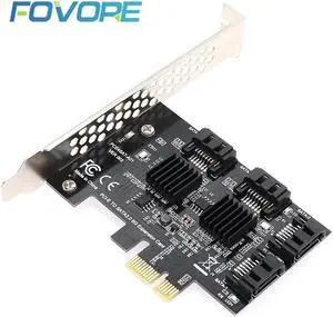 4 port SATA 3.0 to PCIe expansion Card PCI express PCI e SATA Adapter PCI-e SATA 3 Converter with Heat Sink for PC IPFS