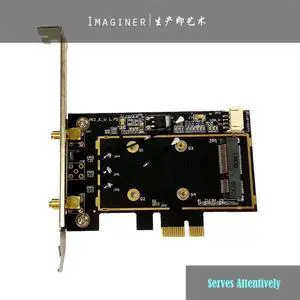Wireless Mini Pcie Pci-e To Pcie Pci-e Pci Express X1 16x Adapter Converter with 2x Antenna PCI-e PC WiFi Wireless Adapter