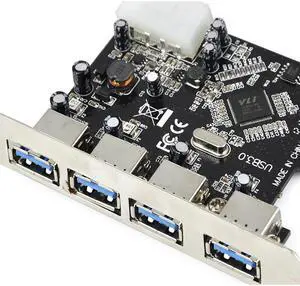 FAST USB 3.0 PCI E PCIE 4 PORTS Express Expansion Card Adapter