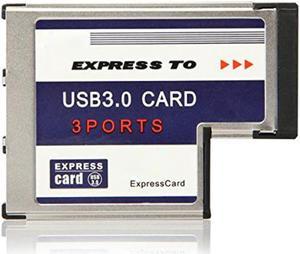 SODIAL(R)3 Port USB 3.0 Express Card 54mm PCMCIA Express Card for Laptop -CAA