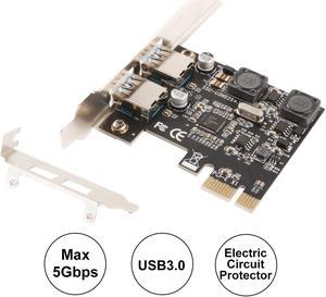 2 Ports USB 3.0 Super Fast PCI-E Expansion Card Computer-Build in Self-Powered Technology-No Need Additional Power Supply