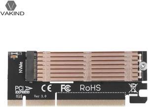 100x41mm M.2 NVMe SSD NGFF to PCIE 3.0 PCI Express X16/X4 Expansion Card Adapter M Key Interface with Heatsink Heat Sink