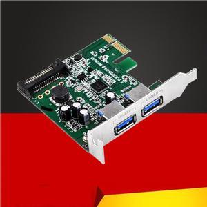 2 Port Super Speed USB3.0 5Gbps PCI-E Express Card with a 15pin SATA Power Connector Low Profile Bracket USB 3.0 Expansion Card