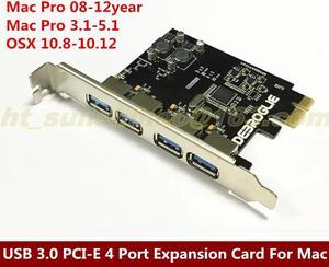 Super-Speed 4 Ports USB 3.0 PCIe PCI Express Expansion Card for PCI-E x1/x4/x8/x16 Computer PC