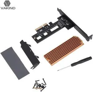 NGFF M.2 key M SSD to PCI-E PCI Express 4X Adapter Card with Heatsink Heat Sink Computer Laptop Adapter Accessories Interconnect
