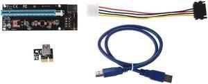 PCI-E 1x To 16x Riser Card Adapter USB 3.0 SATA To 4Pin Power Cable For BT Miner