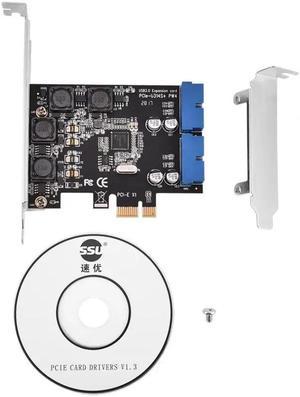 Add On Cards PCI-E PCI-Express to Internal 2 Port 19Pin Header USB 3.0 Card Adapter with Low Profile