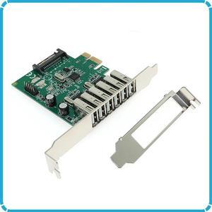 PCI-e PCI Express to 6 USB 2.0 extender card with built-in 9pin extender Adapter with 15 SATA power supply Renesas Chip