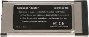 Express Card Expresscard to USB3.0 2 Port Adapter for Laptop PC 34mm NEC