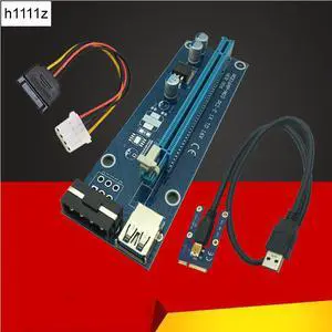 Mini PCIE Riser Card PCI-E PCI Express 1x to 16x USB 3.0 Cable SATA to 4Pin IDE Molex Power Supply for BTC Miner Machine Mining