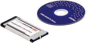High Speed Express Card Expresscard to USB 3.0 2 Port Adapter 34 mm Express Card Converter 5Gbps Transfer rate with Driver