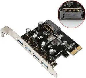 Superspeed 4 Port USB 3.0 PCI Express Riser Card PCIe USB 3.0 Host Controller 4 x USB3.0 with VL805