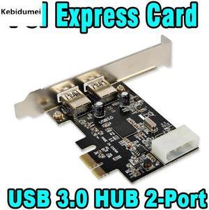 kebidumei PCI Express Card Adapter Converter Motherboard USB 3.0 HUB 2-Port 20 pin Connector Low Profile Bracket PCI-E Card