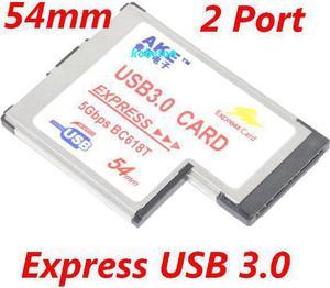 USB 3.0 PCI Express Card Adapter 5Gbps Dual 2 Ports HUB PCI 54mm Slot ExpressCard PCMCIA Converter For Laptop Notebook