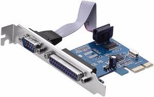 RS232 RS-232 Serial Port COM & DB25 Printer Parallel Port LPT to PCI-E PCI Express Card Adapter Converter