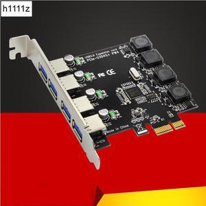 5Gbps Superspeed 4 Ports USB 3.0 Expansion Card Adapter PCI-E PCI Express Controller for PCIe X1 X4 X8 X16 Port for Win 7 8 10
