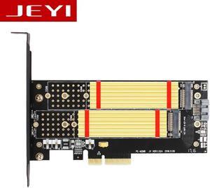 JEYI SK6 Pro M.2 NVMe SSD NGFF TO PCIE X4 adapter M Key B Key dual interface card Suppor PCI Express 3.0 2230-22110 All Size m.2
