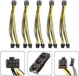 (5-pack) PCI-E 8-pin to 2x 6+2-pin Power Splitter Cable PCIE PCI Express 5X