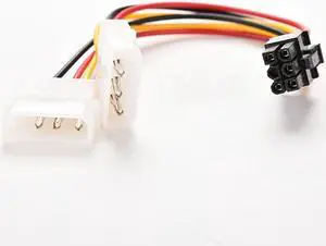 15cm for video cards 2 IDE Dual 4pin IDE Male to PCI-E 6 Pin Female Y Molex IDE Power Cable Adapter Connector