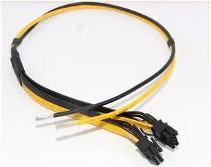 Dual PCIe PCI-E Graphics Video Card 8pin 6+2pin DIY Splitter Power Cable Cord for Bitcoin Litecoin RIG Miner 12AWG+16AWG