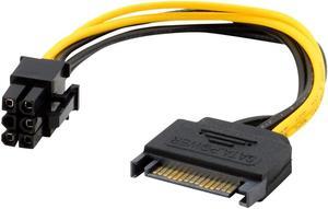 15pin SATA Power to 6pin PCIe PCI-e PCI Express Adapter Cable for Video Card