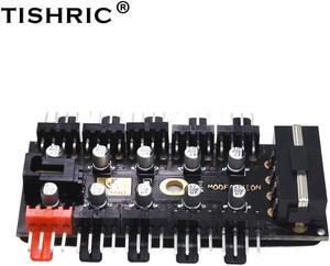 1 to 10 4Pin PC Pwm Fans 4Pin Sata Hub Splitter With Led Molex Cable Cooler 12V Power Suppply Cooling Adapter For Mining