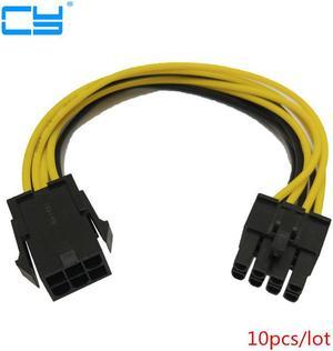10pcies/lot NEW PCI Express 6 pin to 8 pin Power Adapter Cable 6pin to 8pin PCIe cable