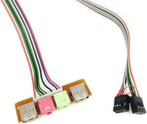 USB Audio Input And Output Panel Accessories 2 USB PC Shell 6.8cm Front Panel USB Audio Port Microphone Headphone Cable