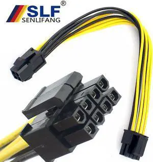 Extension Cables Convertor Wire Cord 20cm for Mining BTC 4Pin to 8Pin Power Cable Adapter for PC 4P to 8P CPU P4 to P8