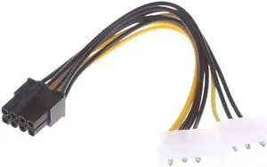 2x 4-Pin Molex LP4 To 8-Pin PCI Express Video Card ATX PSU Power Adapter Cable