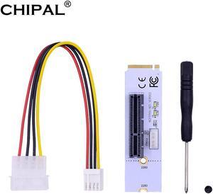 NGFF M.2 to PCI-E 4X Riser Card M2 Key M to PCIe X4 Adapter with LED Voltage indicator for ETH Bitcoin Miner Mining