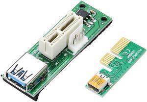 Mini PCI-E X1 Extension Cable PCIE 1X Expansion Riser Card 90 Right Angle with USB Cable and SATA Cable