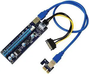 PCI-E to PCI Express 1x to 16x Extender Riser video external graphics Card Adapter 6Pin Power Cable for Bitcoin BTC Mining