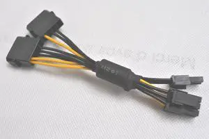 Graphics Video Card Dual 4Pin IDE Molex to PCI-E PCIe 8Pin 6pin+2pin Power Supply Cable Cord 18AWG Wire Shielding Design 13cm