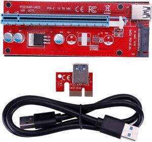 VER007S PCI-E 1X to 16X Riser Card PCIE Extender For BTC LTC ETH Mining With USB 3.0 Cable 4 Pin Riser Card