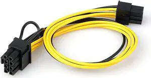 6 Pin male to 8 Pin (6+2) male PCI Express Power Adapter Cable for Graphics Video Card