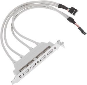 USB 2.0 4 Port Rear Panel PCI Bracket to Dual 9-Pin Motherboard Header Cable SD998