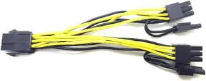 Marsnaska 6-pin PCI Express to 2 x PCIe 8 (6+2) pin Motherboard Graphics Video Card PCI-e GPU VGA Splitter Hub Power Cable