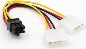 Molex Power Connectors ATX IDE Molex Power Dual 4 To 6-Pin PCI Express PCIe Video Card Adapter Cable18CM