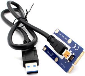 add on card USB 3.0 Mini PCI-E to PCIe PCI Express 1x to 16x Extender Riser Card Adapter Extension Cable for Bitcoin BTC Miner Mining